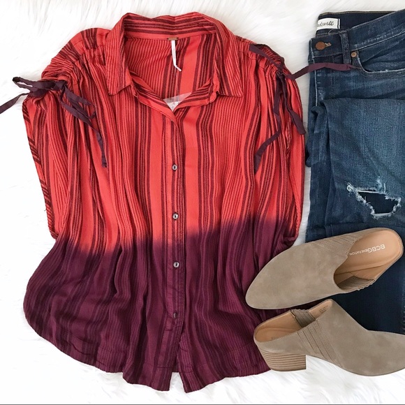Free People Tops - Free People Striped Buttondown Top